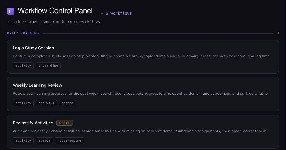 Workflow launcher — workflow_panel